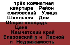 трёх комнатная квартира › Район ­ елизовский › Улица ­ Школьная › Дом ­ 2 › Общая площадь ­ 639 › Цена ­ 2 000 000 - Камчатский край, Елизовский р-н, Лесной п. Недвижимость » Квартиры продажа   